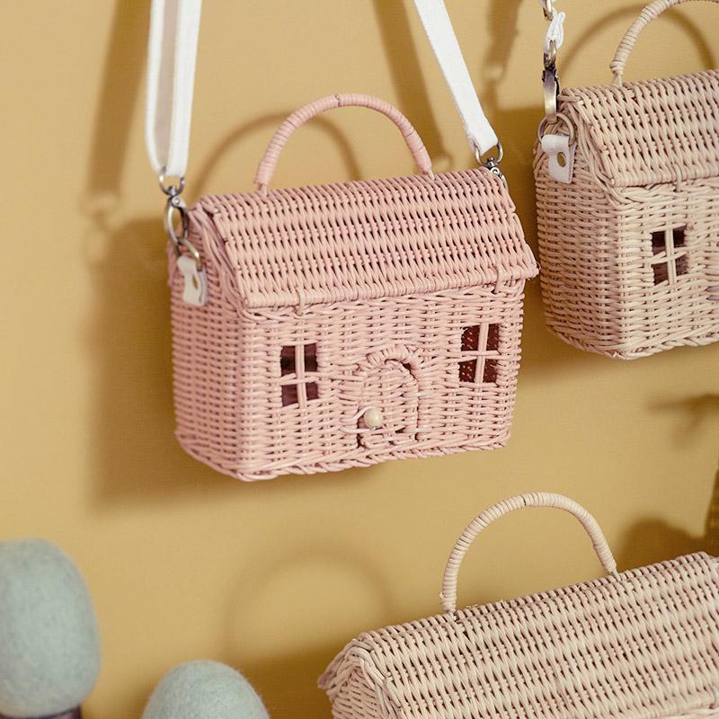 RATTAN CASA BAG - ROSE