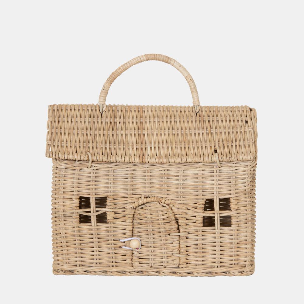RATTAN CASA CLUTCH - STRAW