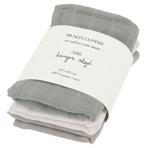 3 PACK MUSLIN CLOTHS LIME DUST