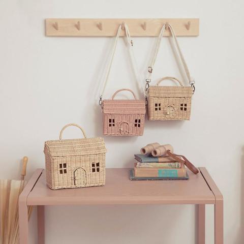 RATTAN CASA BAG - ROSE