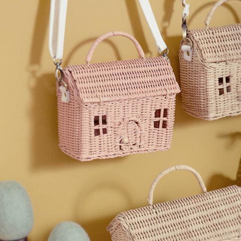 RATTAN CASA BAG - ROSE