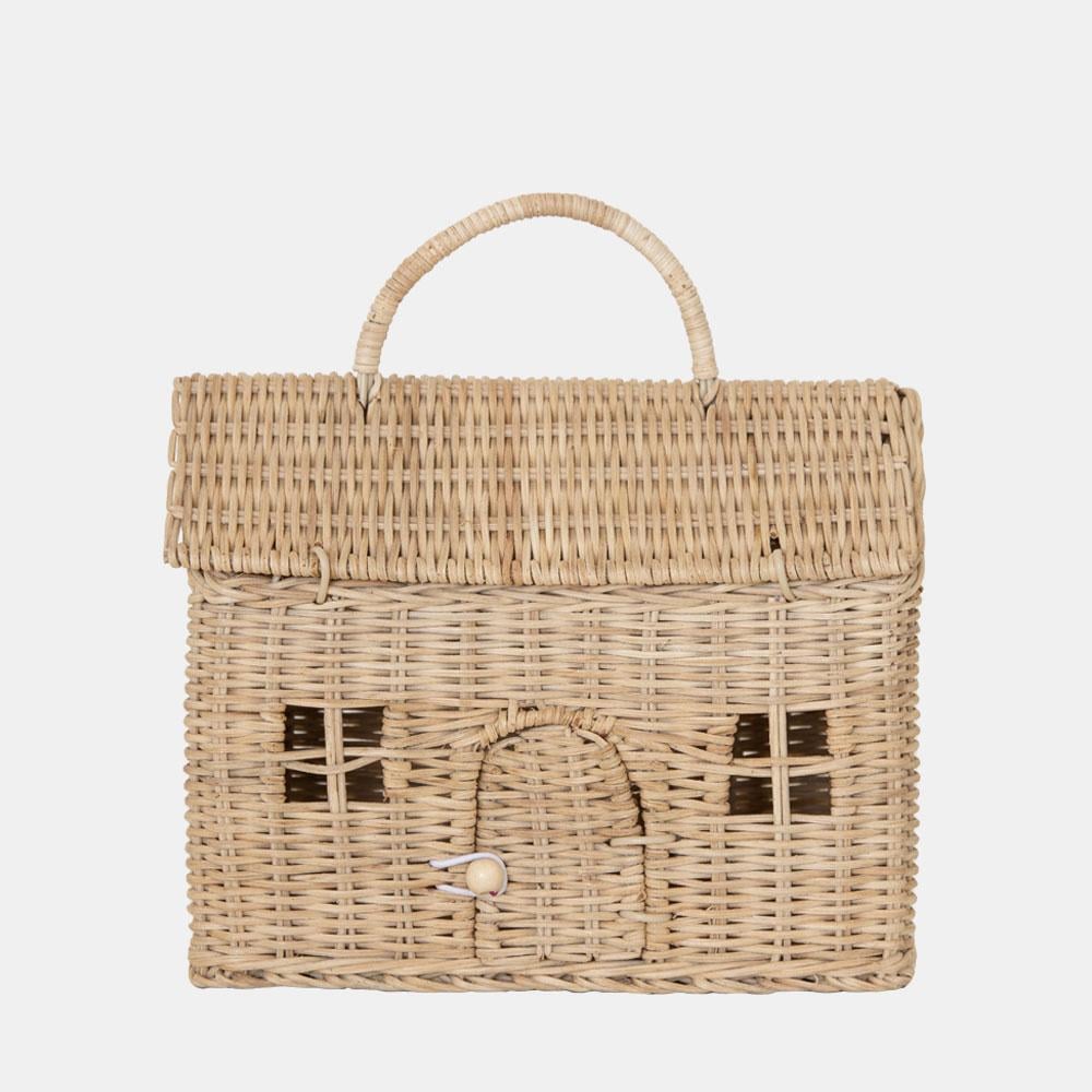 RATTAN CASA CLUTCH - STRAW