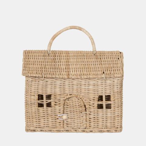 RATTAN CASA CLUTCH - STRAW
