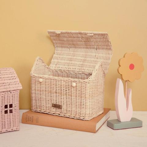 RATTAN CASA CLUTCH - STRAW